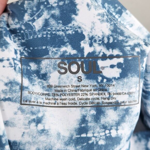 Soul by SoulCycle Contour Tie Dye Leggings Blue White sz S EUC - Picture 8 of 8